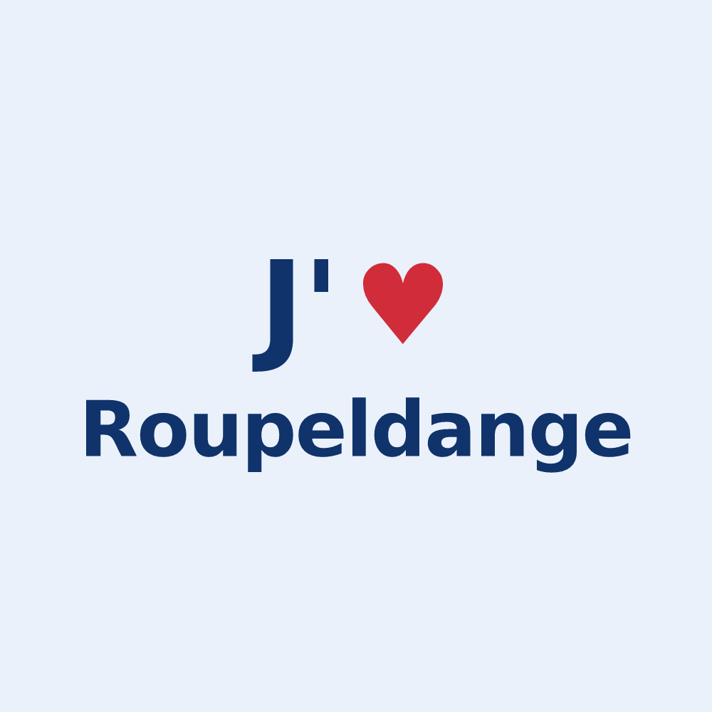 Sticker personnalisé Roupeldange — design J'aime Roupeldange