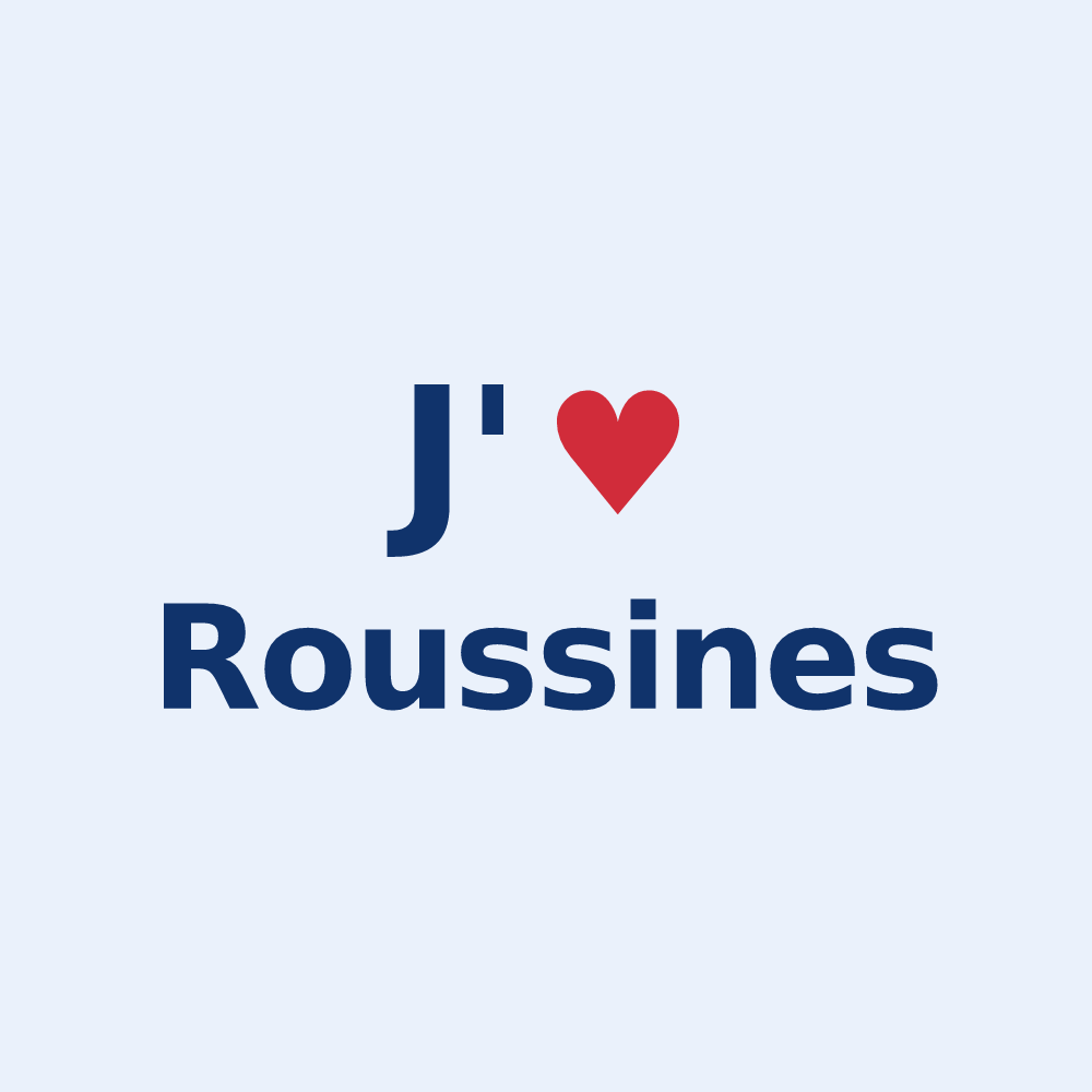 Sticker personnalisé Roussines — design J'aime Roussines