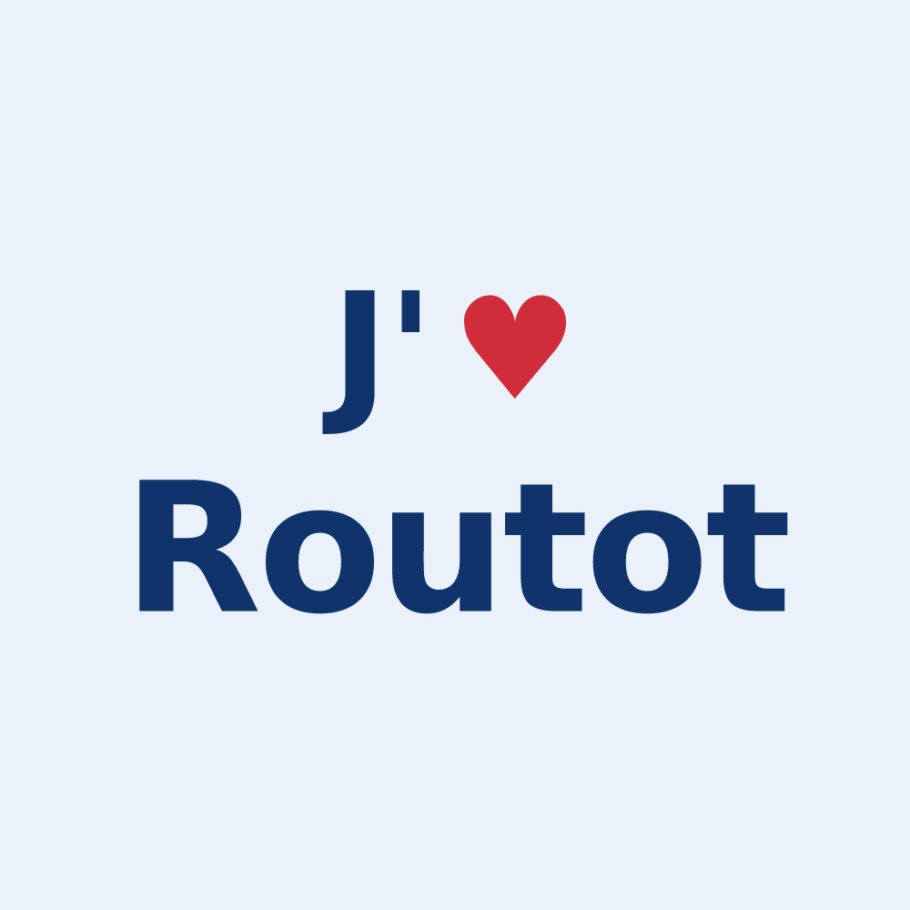 Sticker personnalisé Routot — design J'aime Routot