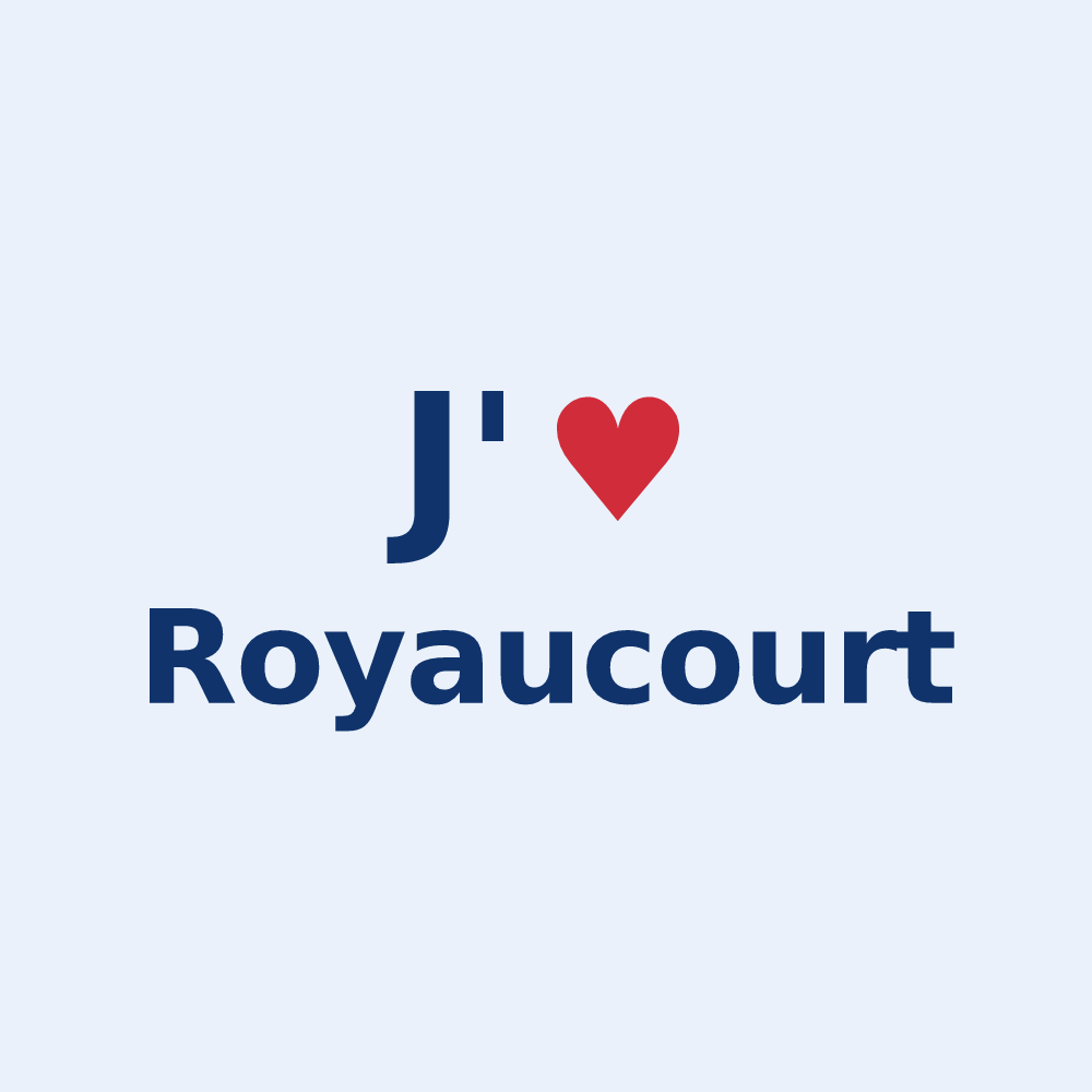 Sticker personnalisé Royaucourt — design J'aime Royaucourt