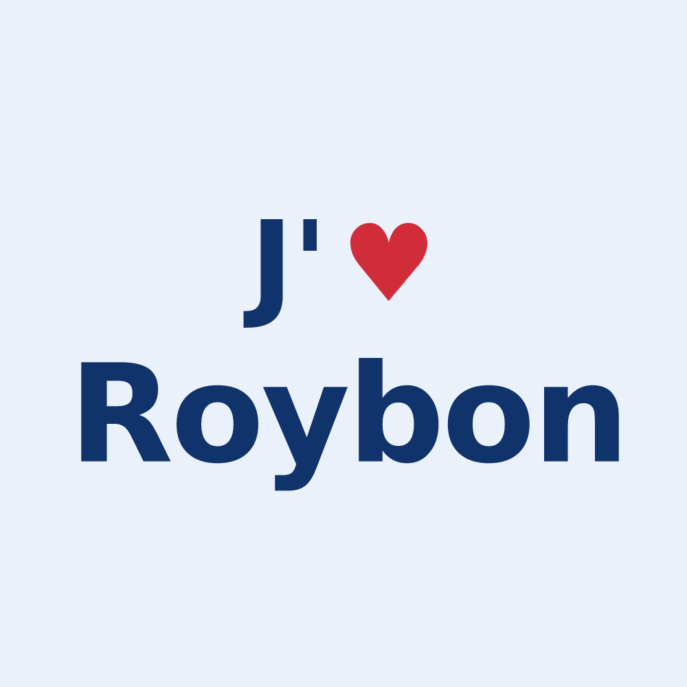 Sticker personnalisé Roybon — design J'aime Roybon