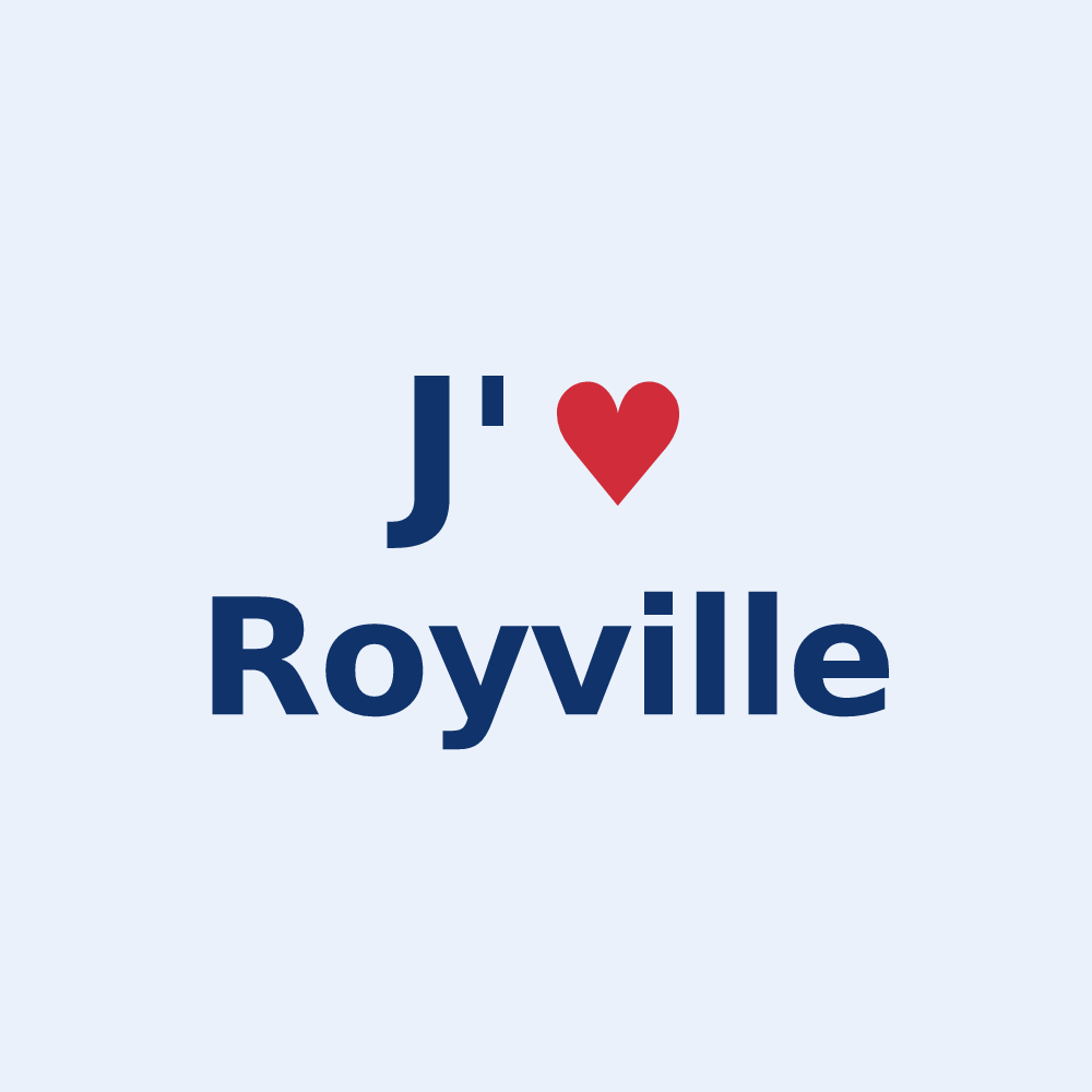 Sticker personnalisé Royville — design J'aime Royville