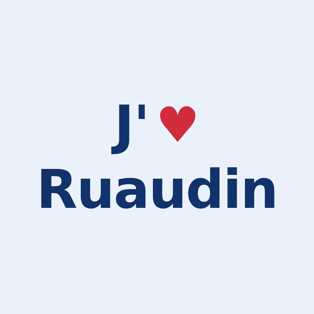 Sticker personnalisé Ruaudin — design J'aime Ruaudin