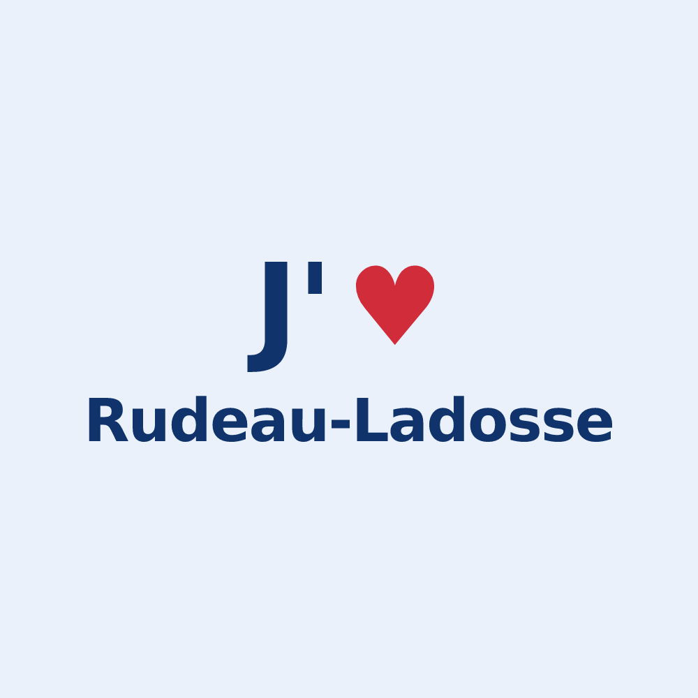 Sticker personnalisé Rudeau-Ladosse — design J'aime Rudeau-Ladosse