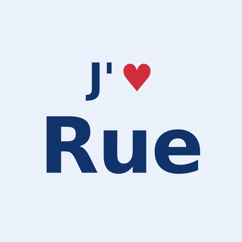 Sticker personnalisé Rue — design J'aime Rue