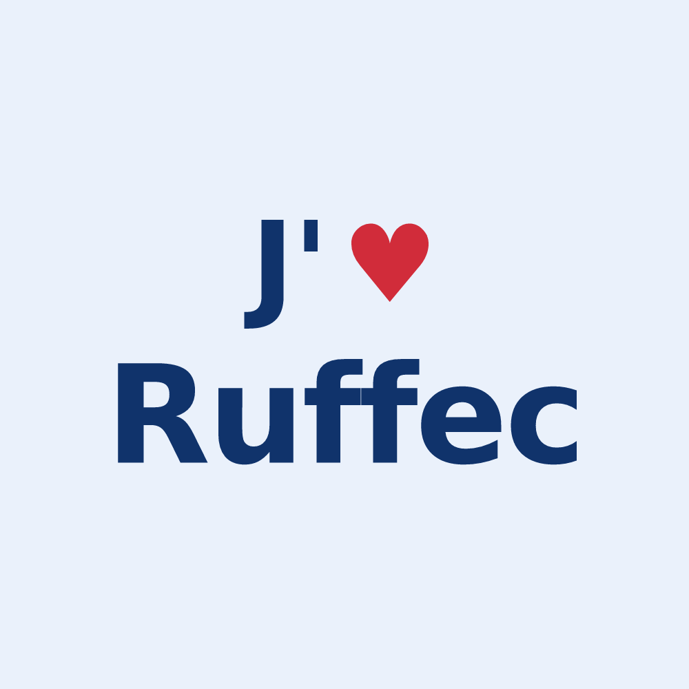Sticker personnalisé Ruffec — design J'aime Ruffec