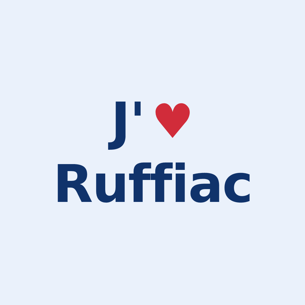 Sticker personnalisé Ruffiac — design J'aime Ruffiac