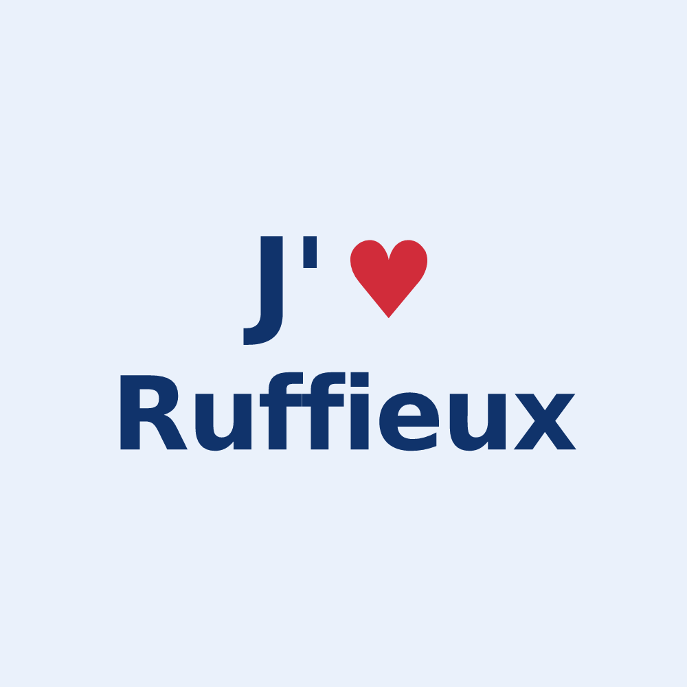 Sticker personnalisé Ruffieux — design J'aime Ruffieux