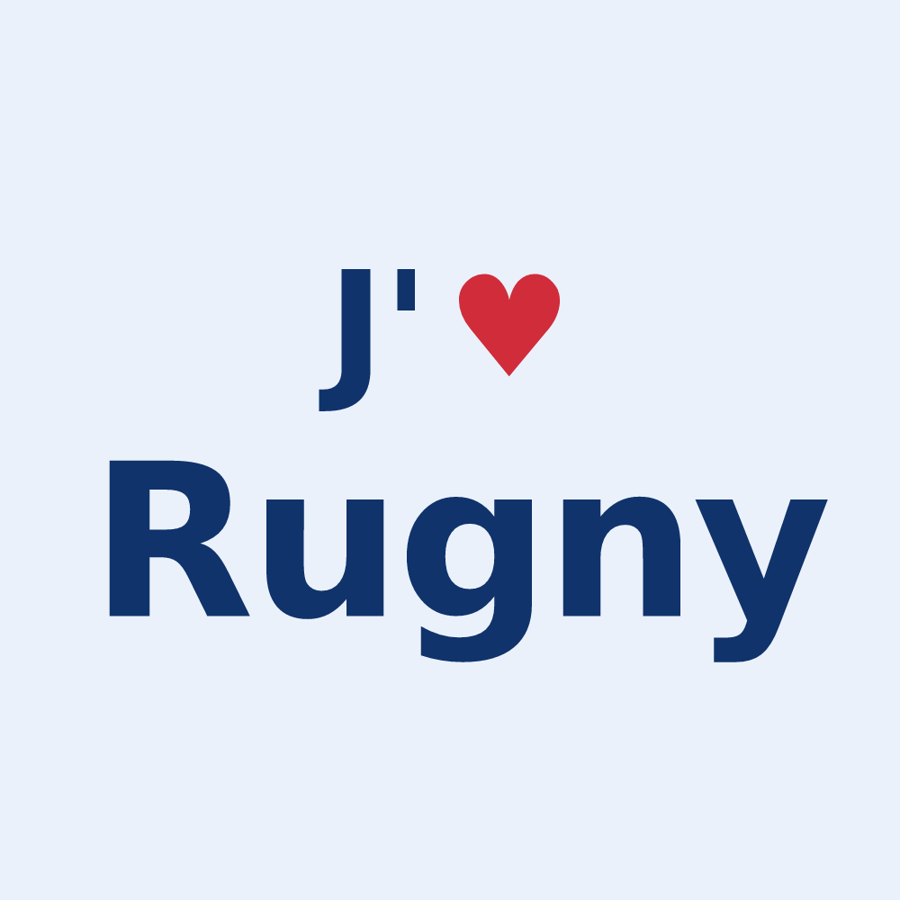 Sticker personnalisé Rugny — design J'aime Rugny