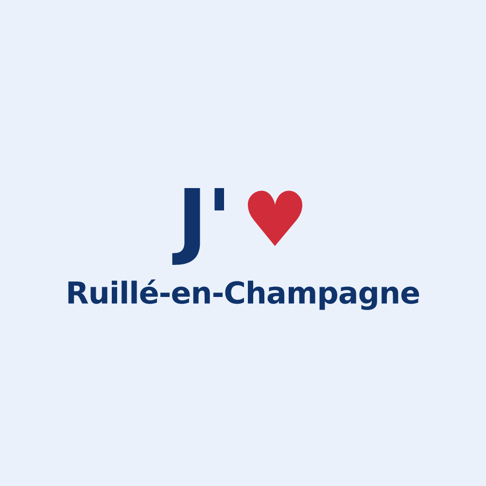 Sticker personnalisé Ruillé-en-Champagne — design J'aime Ruillé-en-Champagne