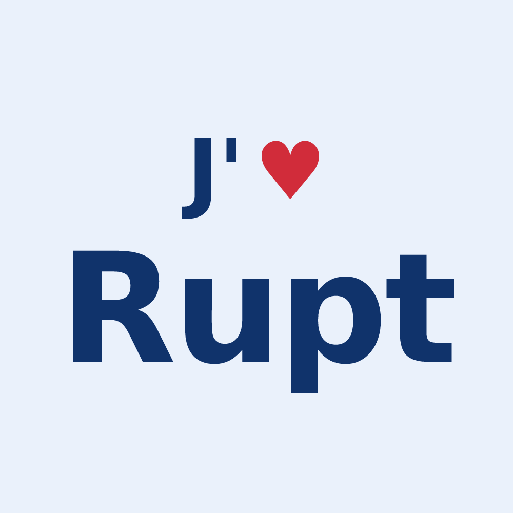 Sticker personnalisé Rupt — design « J'aime Rupt » imprimé sur le sticker