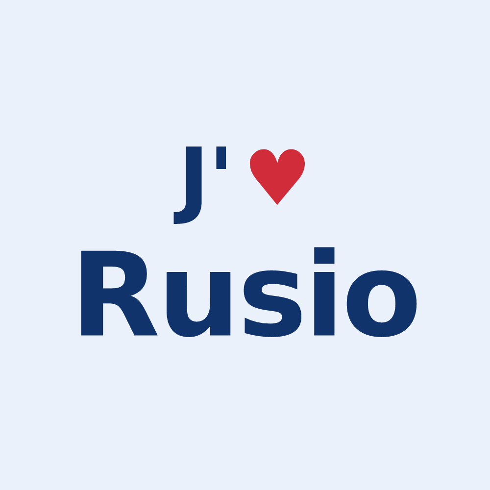 Sticker personnalisé Rusio — design J'aime Rusio