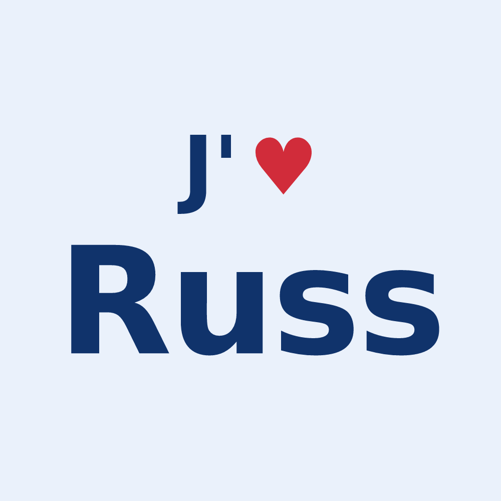 Sticker personnalisé Russ — design J'aime Russ