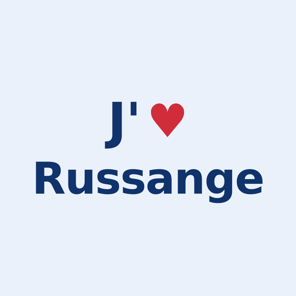 Sticker personnalisé Russange — design J'aime Russange