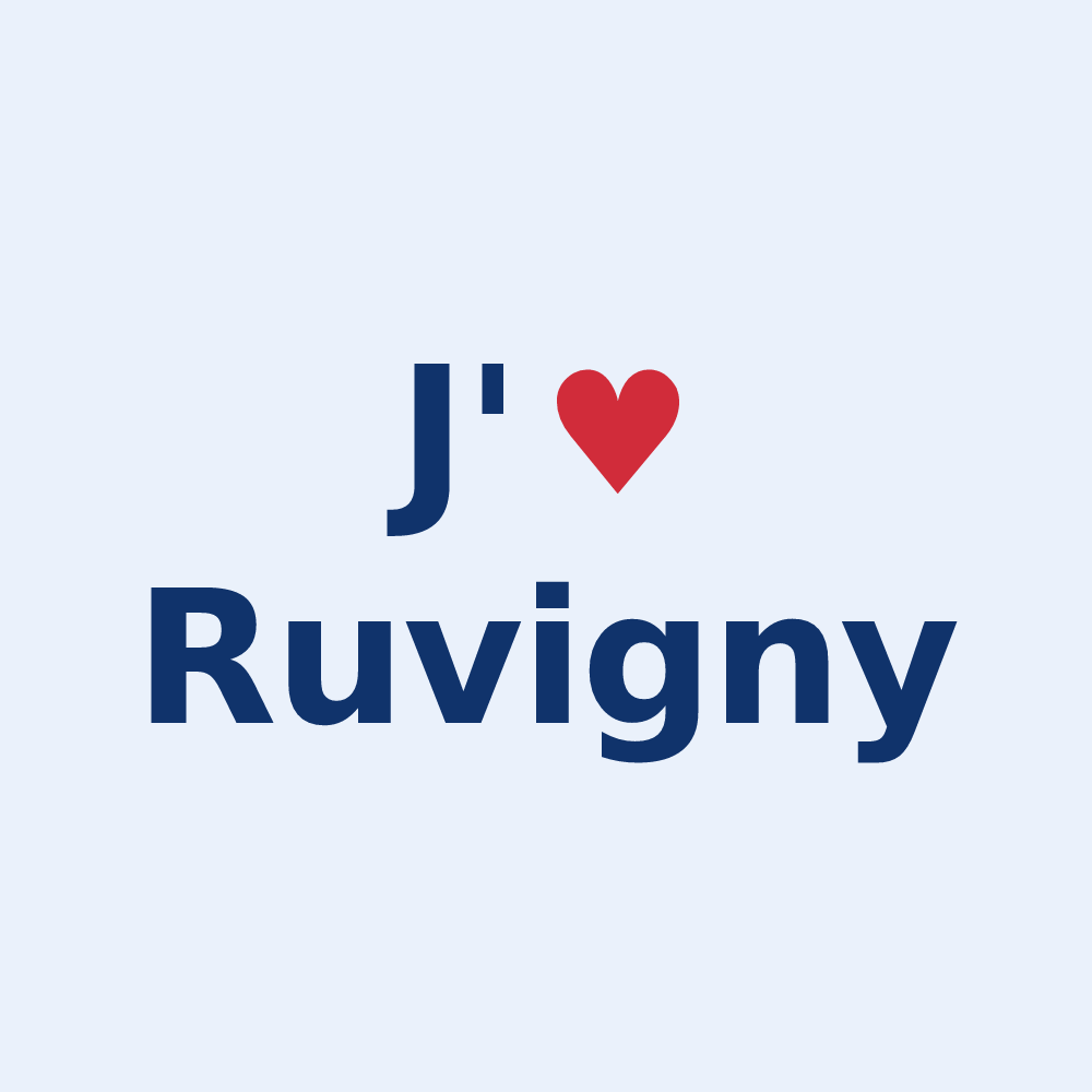 Sticker personnalisé Ruvigny — design J'aime Ruvigny
