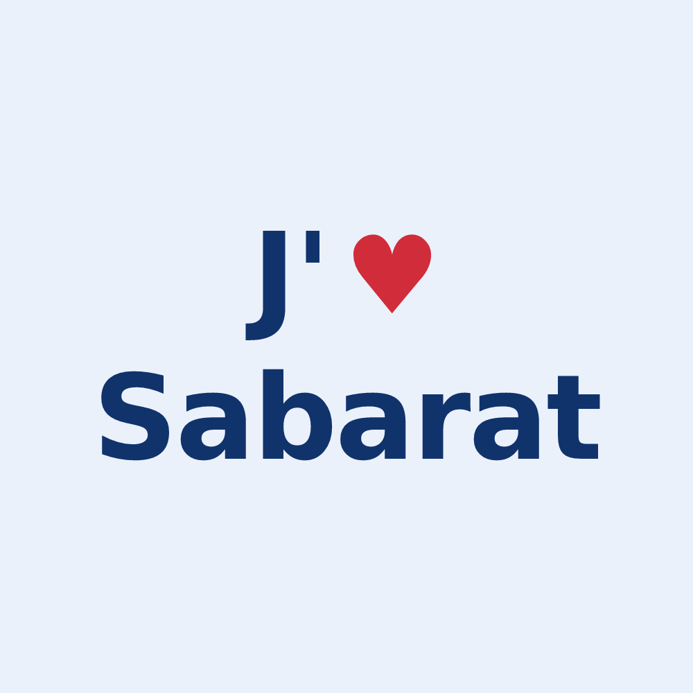Sticker personnalisé Sabarat — design J'aime Sabarat