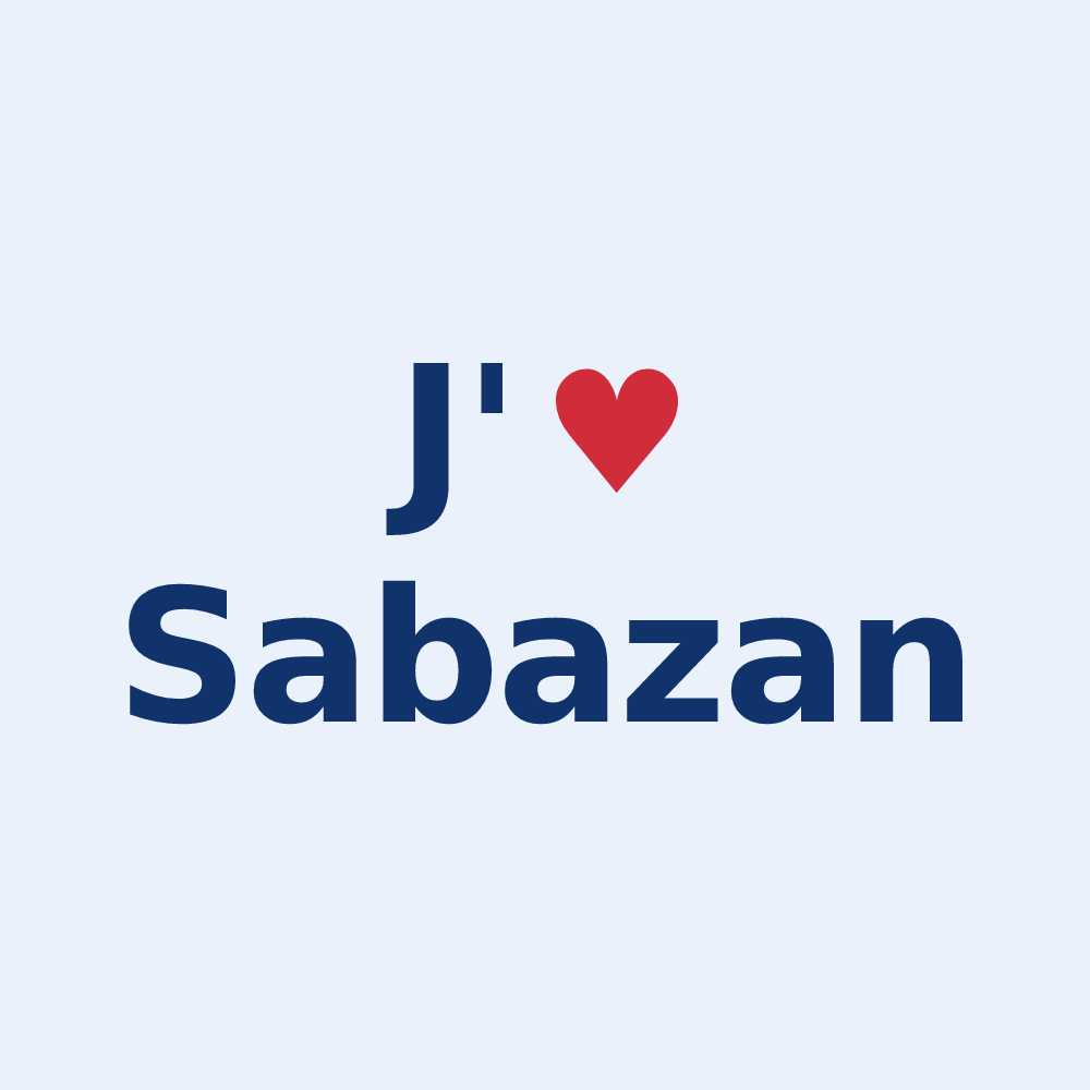 Sticker personnalisé Sabazan — design J'aime Sabazan