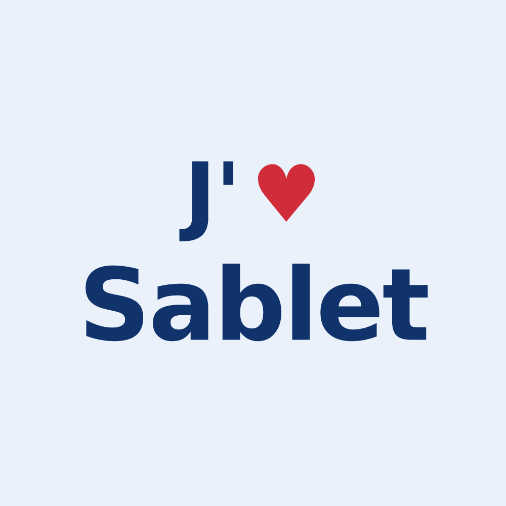 Sticker personnalisé Sablet — design J'aime Sablet