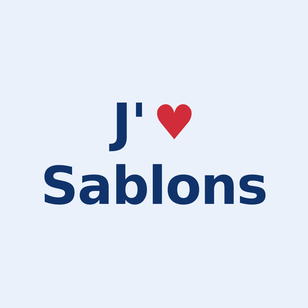 Sticker personnalisé Sablons — design J'aime Sablons