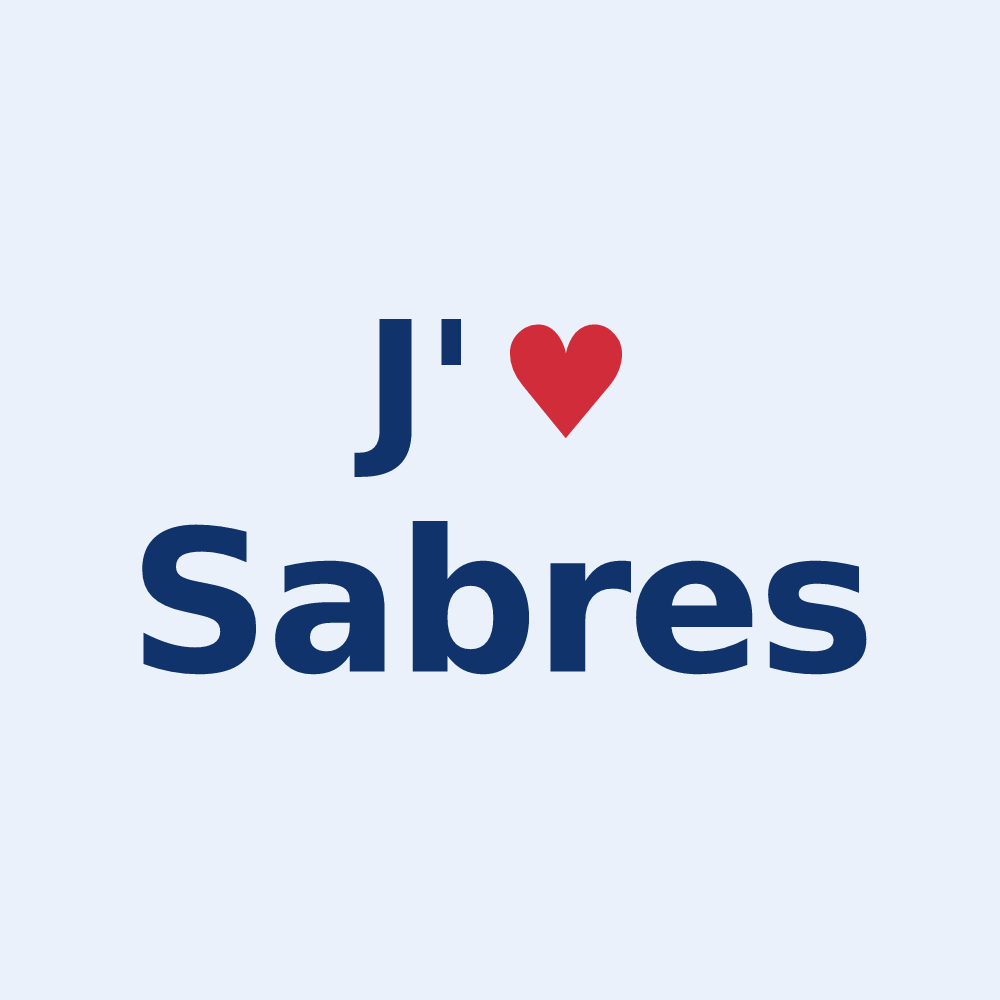 Sticker personnalisé Sabres — design J'aime Sabres