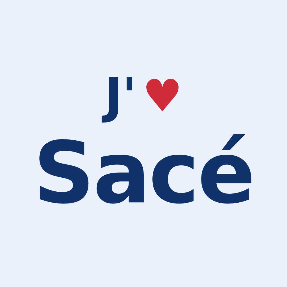 Sticker personnalisé Sacé — design J'aime Sacé