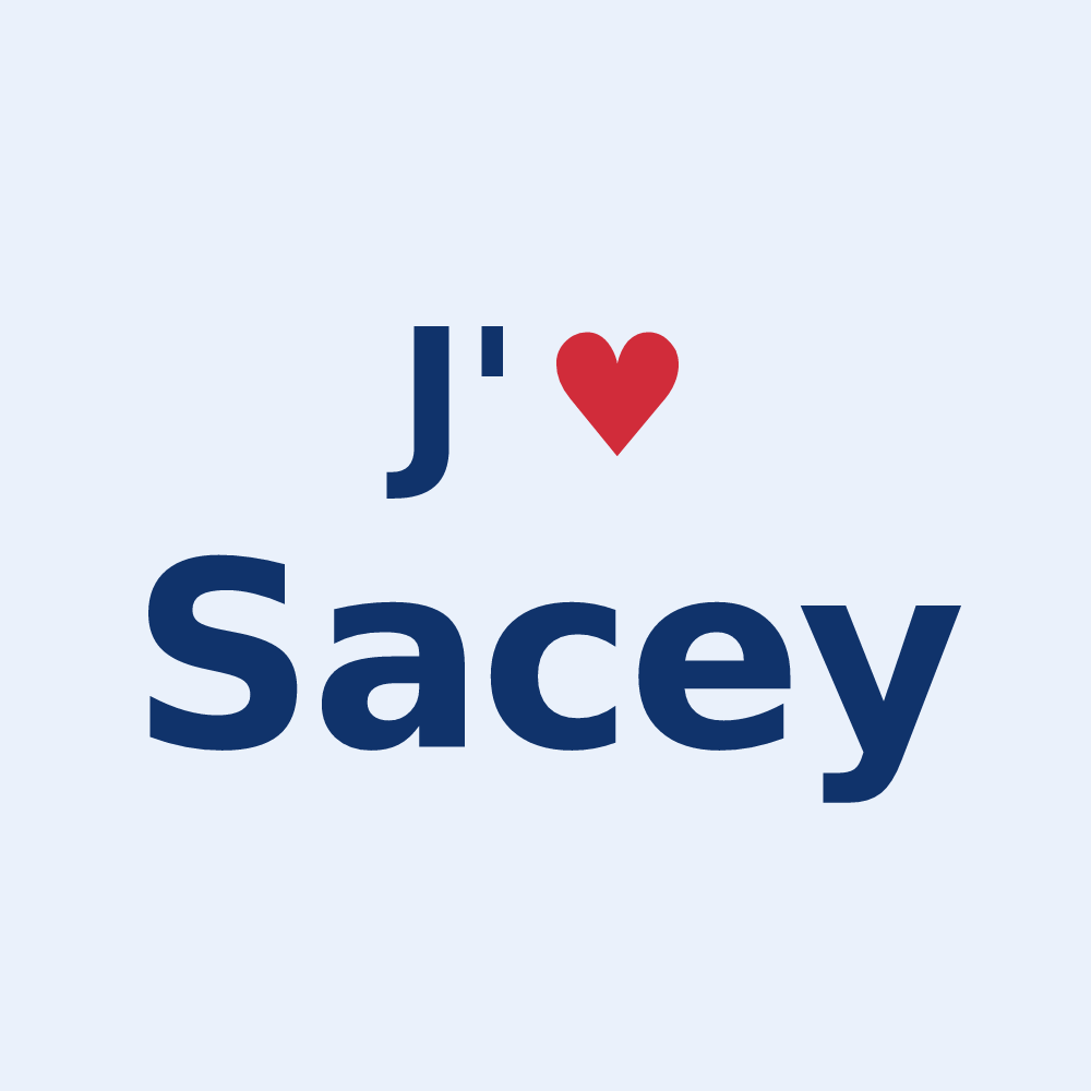 Sticker personnalisé Sacey — design J'aime Sacey