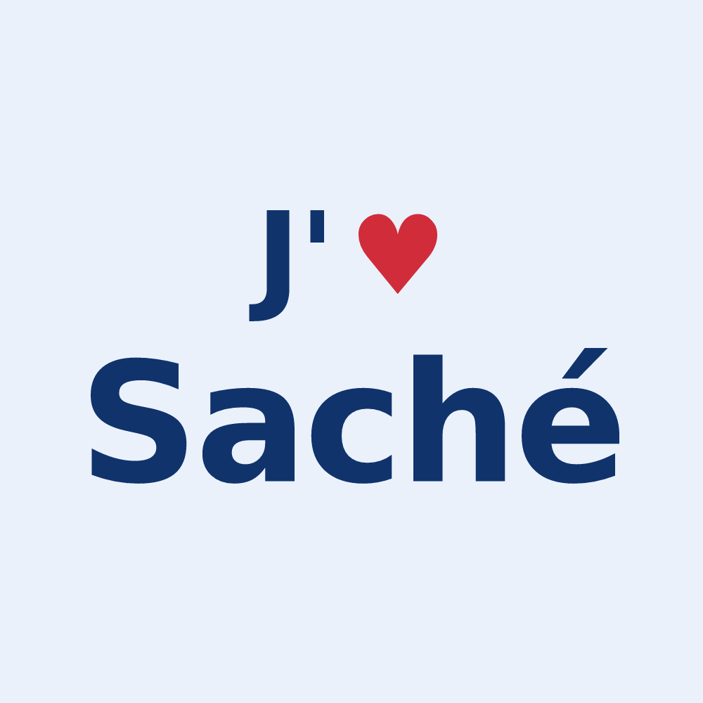 Sticker personnalisé Saché — design J'aime Saché