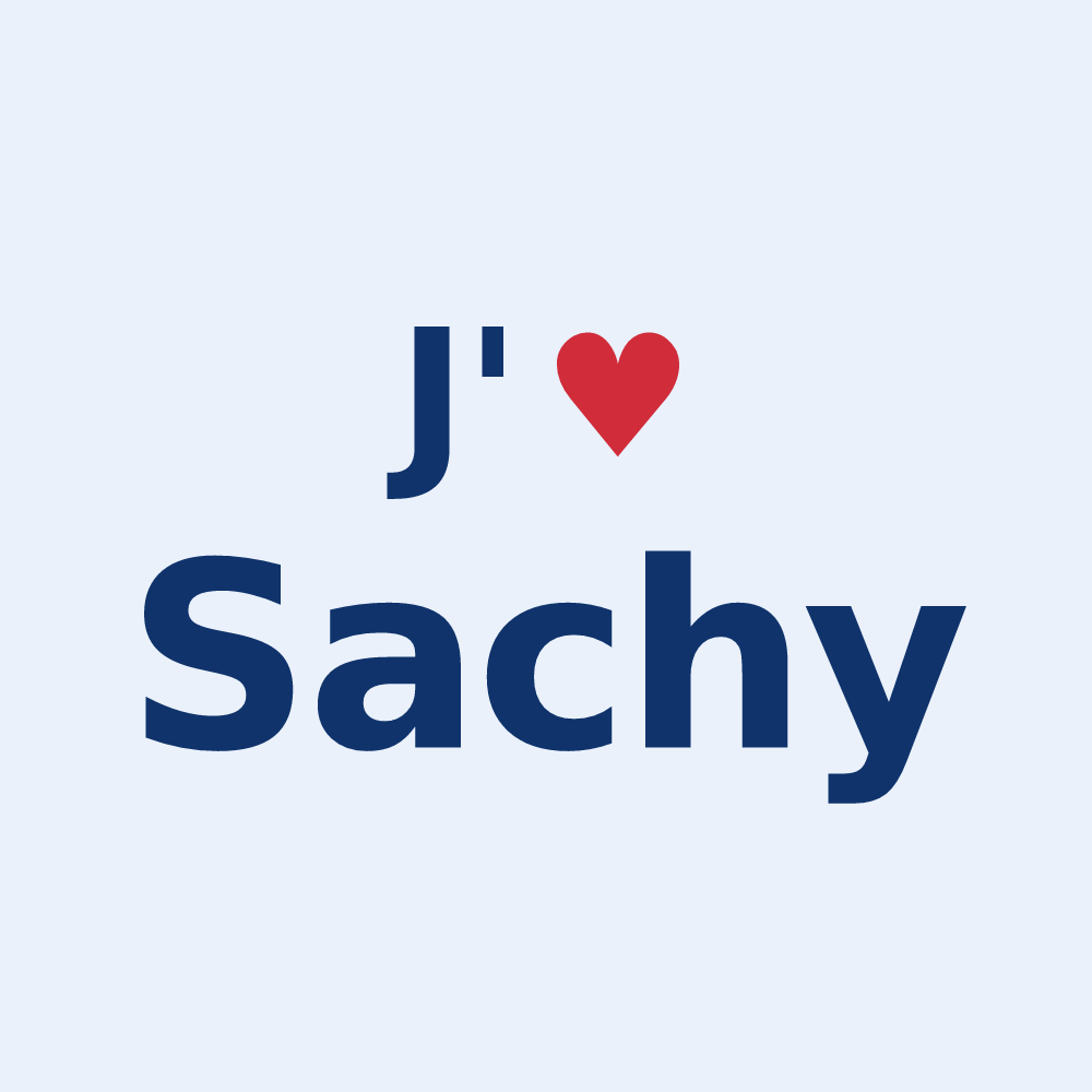 Sticker personnalisé Sachy — design J'aime Sachy