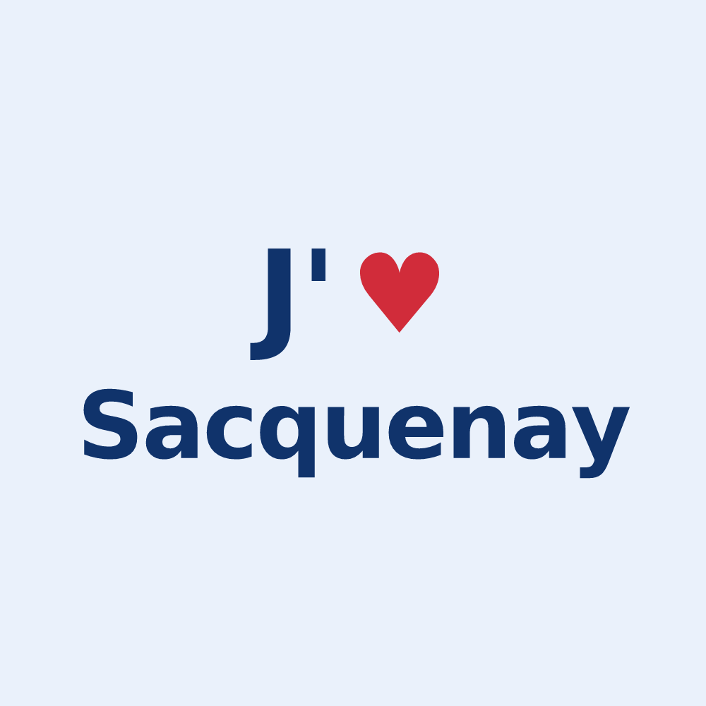 Sticker personnalisé Sacquenay — design J'aime Sacquenay