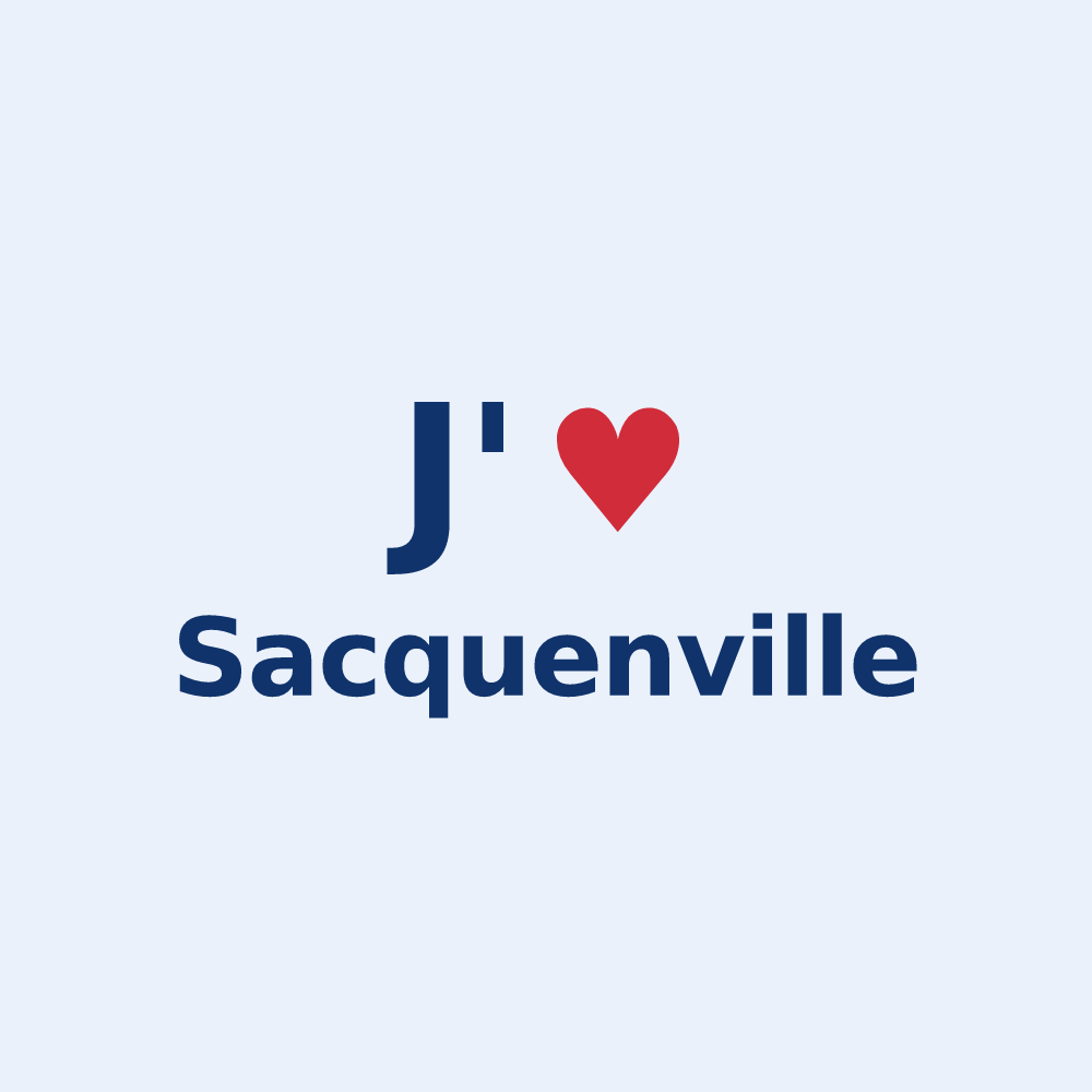 Sticker personnalisé Sacquenville — design J'aime Sacquenville
