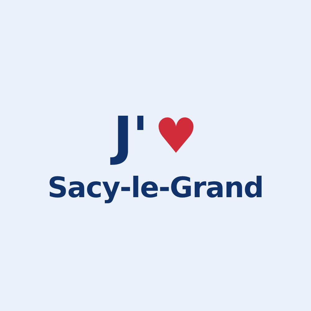 Sticker personnalisé Sacy-le-Grand — design J'aime Sacy-le-Grand