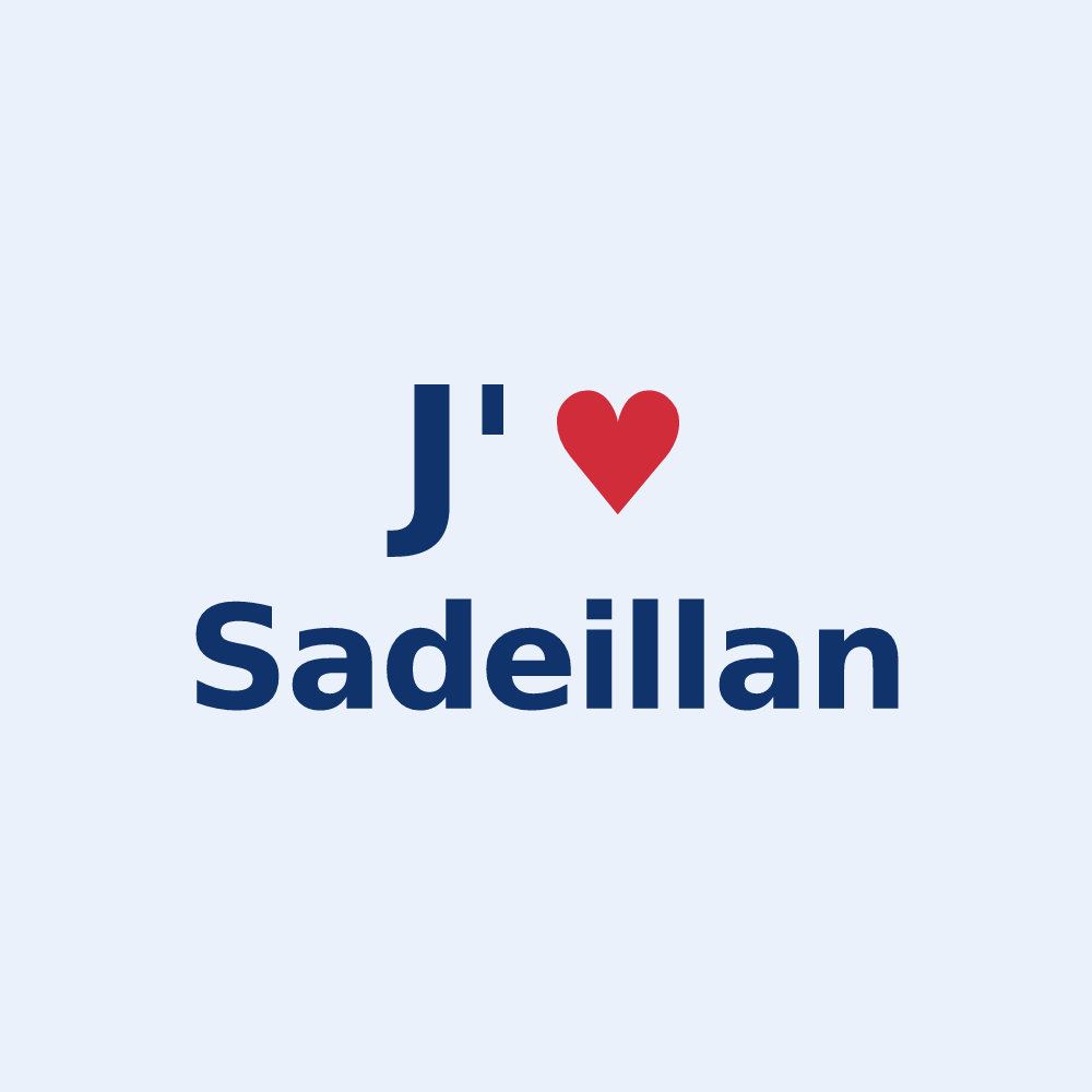 Sticker personnalisé Sadeillan — design J'aime Sadeillan