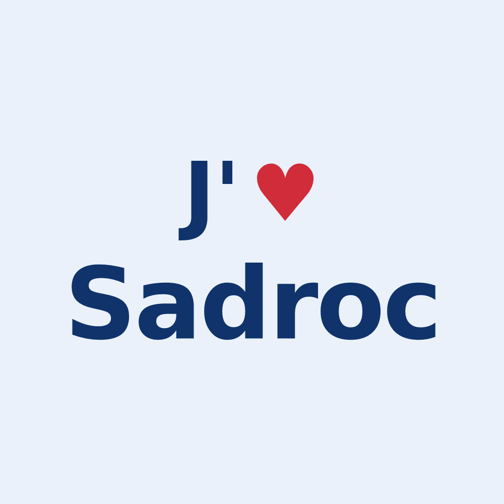Sticker personnalisé Sadroc — design J'aime Sadroc