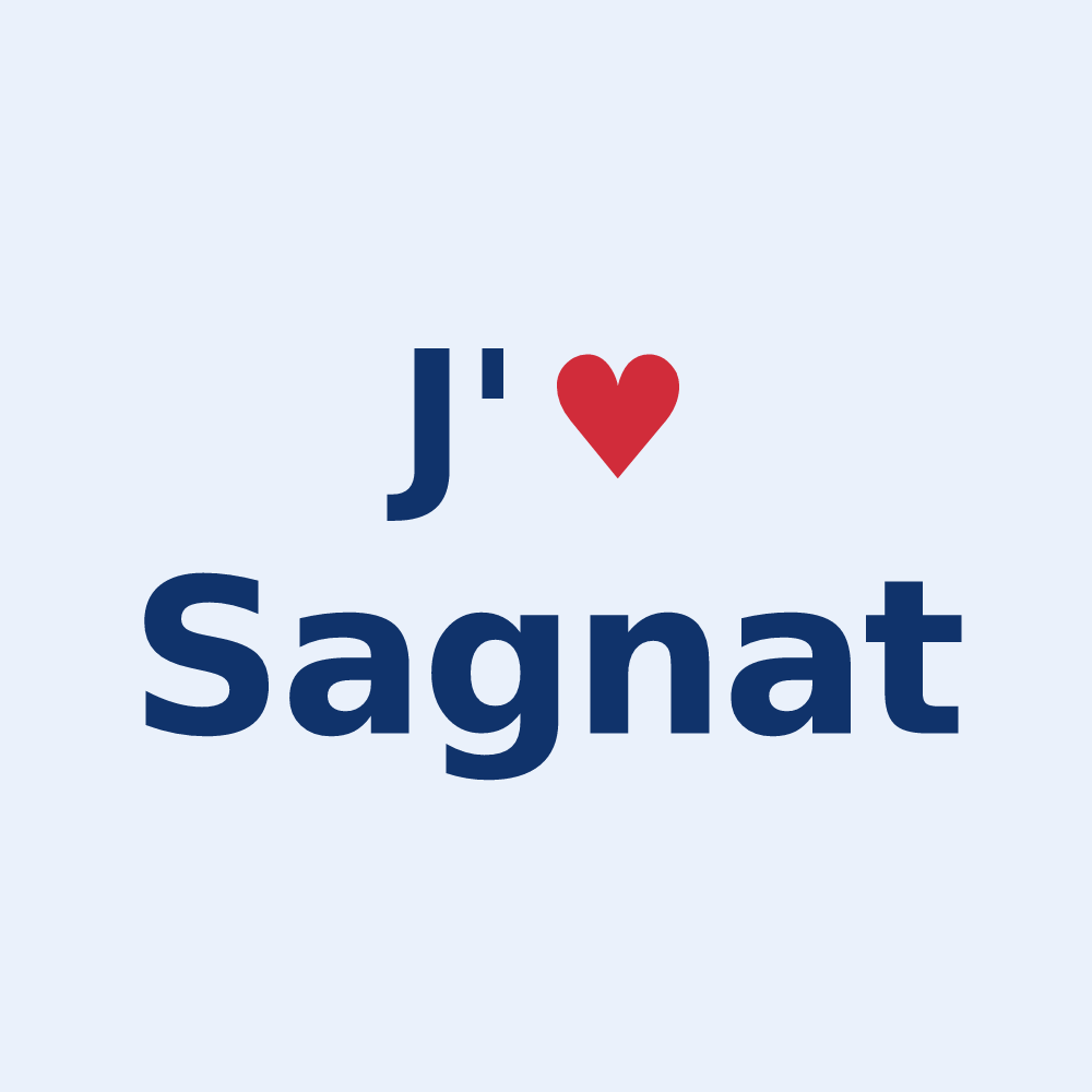 Sticker personnalisé Sagnat — design J'aime Sagnat
