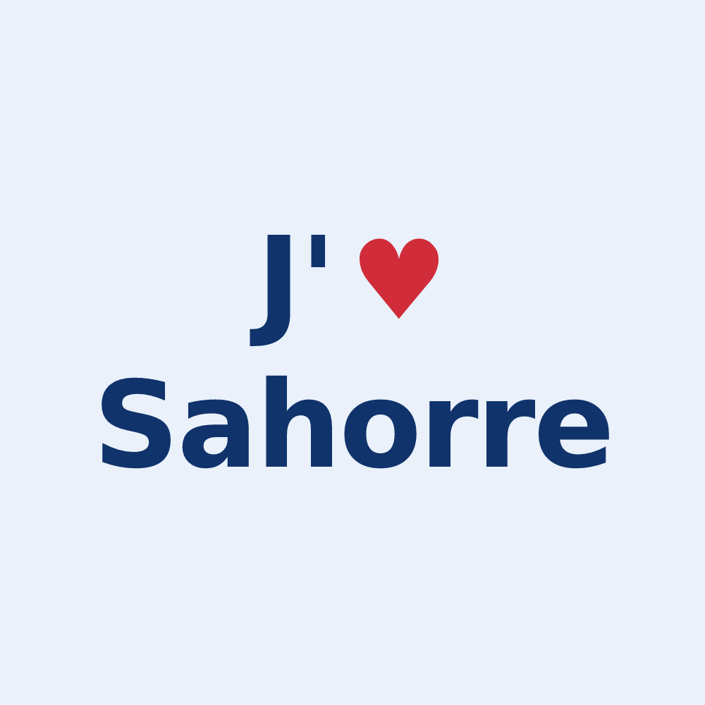 Sticker personnalisé Sahorre — design J'aime Sahorre