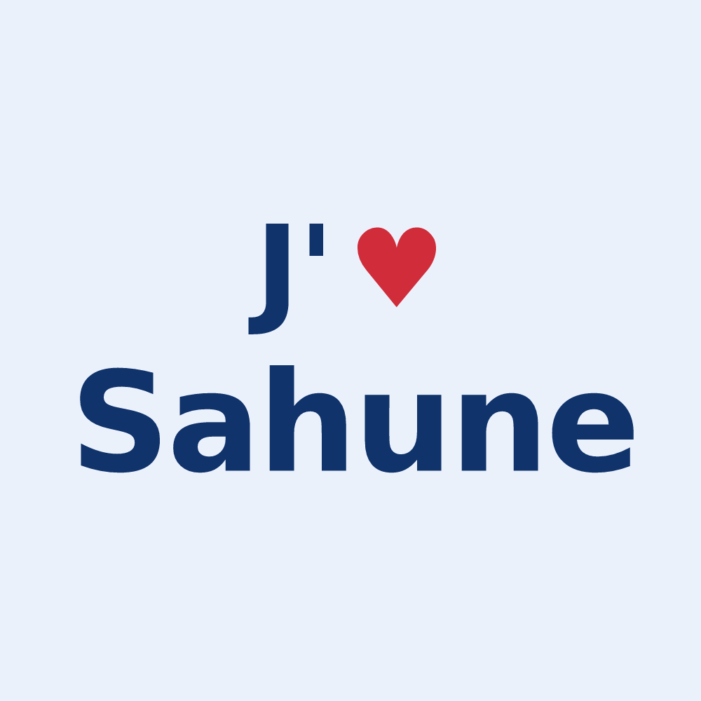 Sticker personnalisé Sahune — design J'aime Sahune