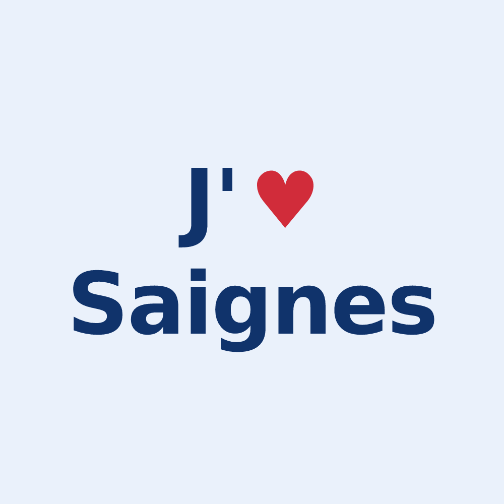 Sticker personnalisé Saignes — design J'aime Saignes