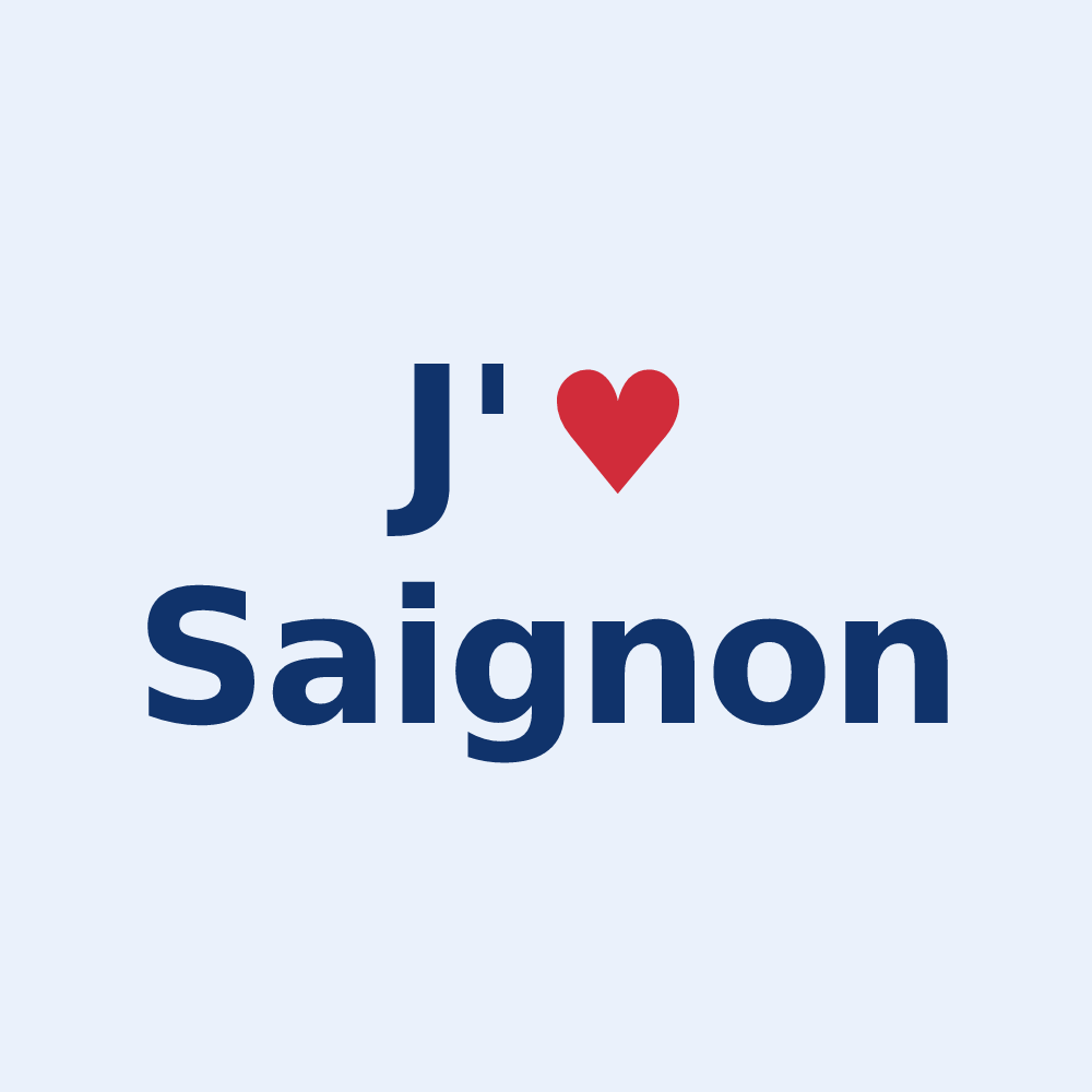 Sticker personnalisé Saignon — design « J'aime Saignon » imprimé sur le sticker