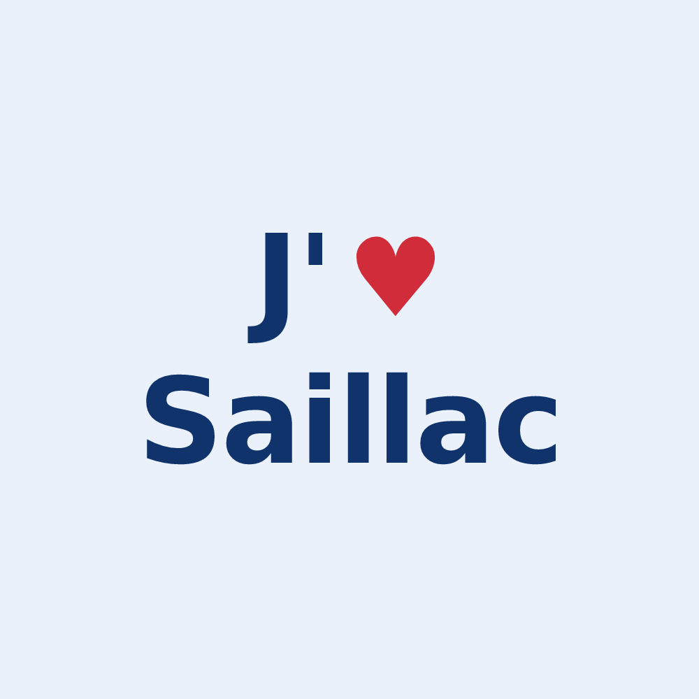 Sticker personnalisé Saillac — design J'aime Saillac