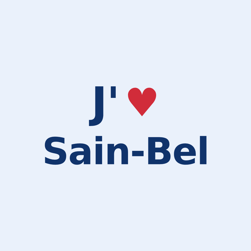Sticker personnalisé Sain-Bel — design J'aime Sain-Bel