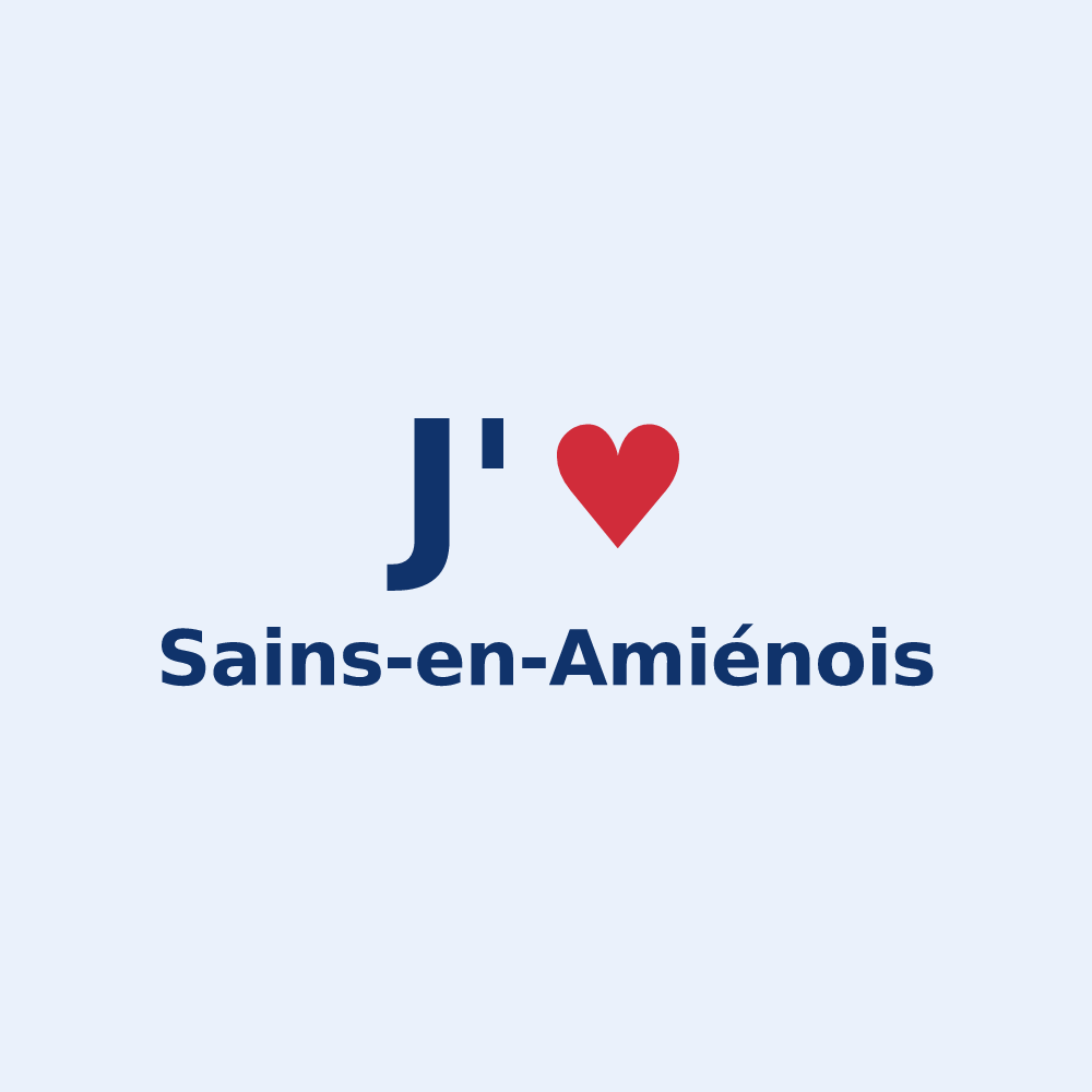 Sticker personnalisé Sains-en-Amiénois — design J'aime Sains-en-Amiénois