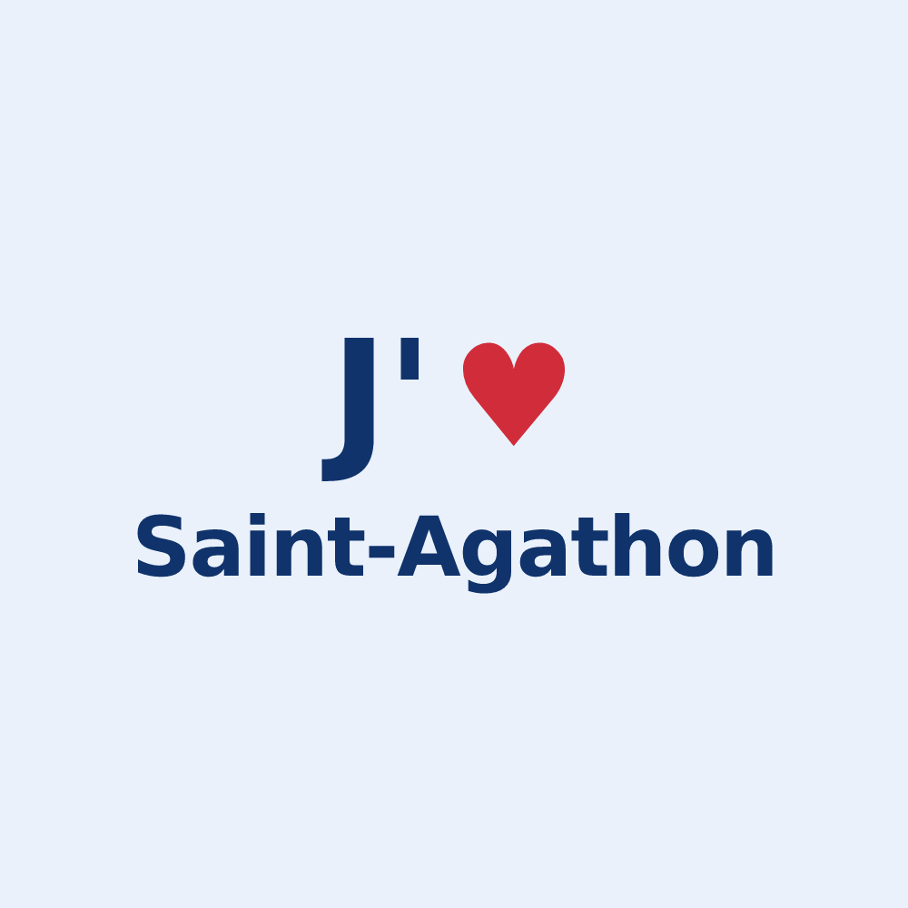 Sticker personnalisé Saint-Agathon — design « J'aime Saint-Agathon » imprimé sur le sticker