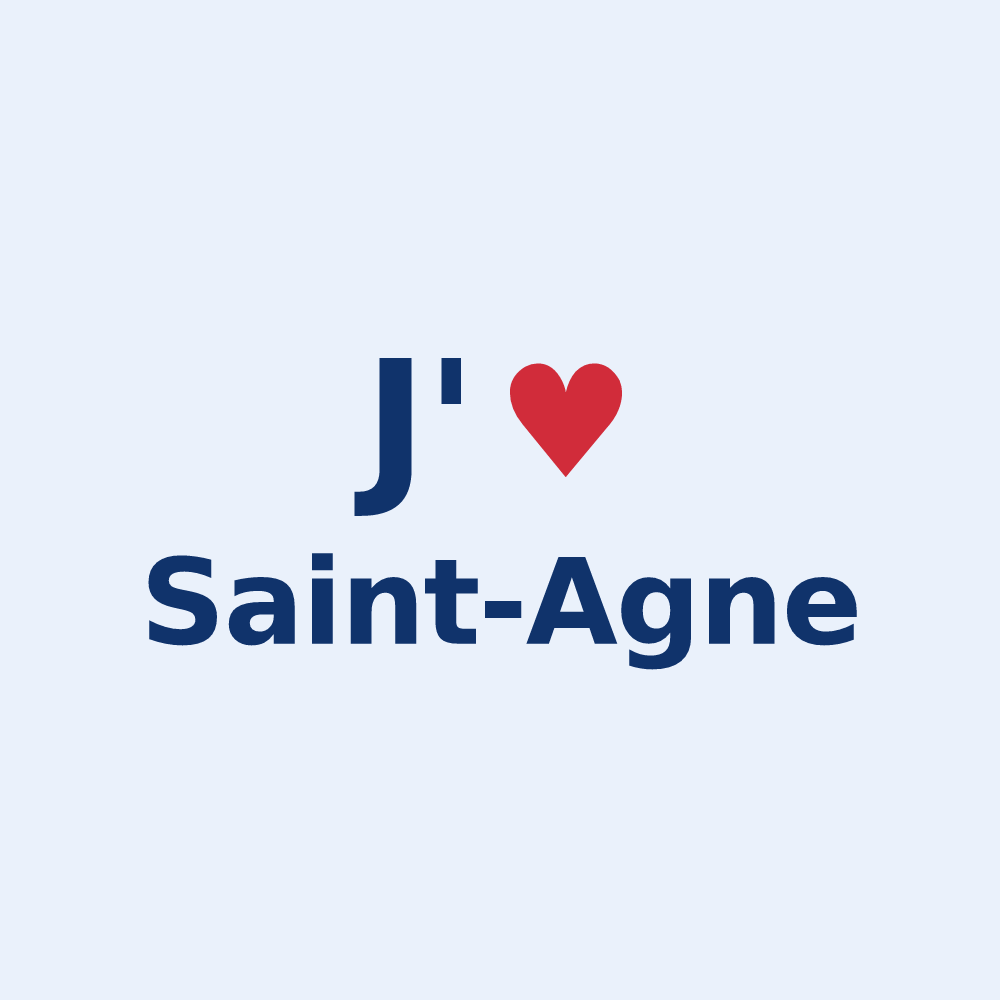Sticker personnalisé Saint-Agne — design « J'aime Saint-Agne » imprimé sur le sticker
