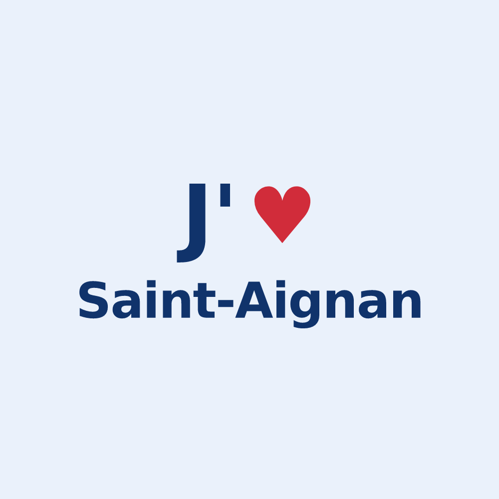 Sticker personnalisé Saint-Aignan — design J'aime Saint-Aignan