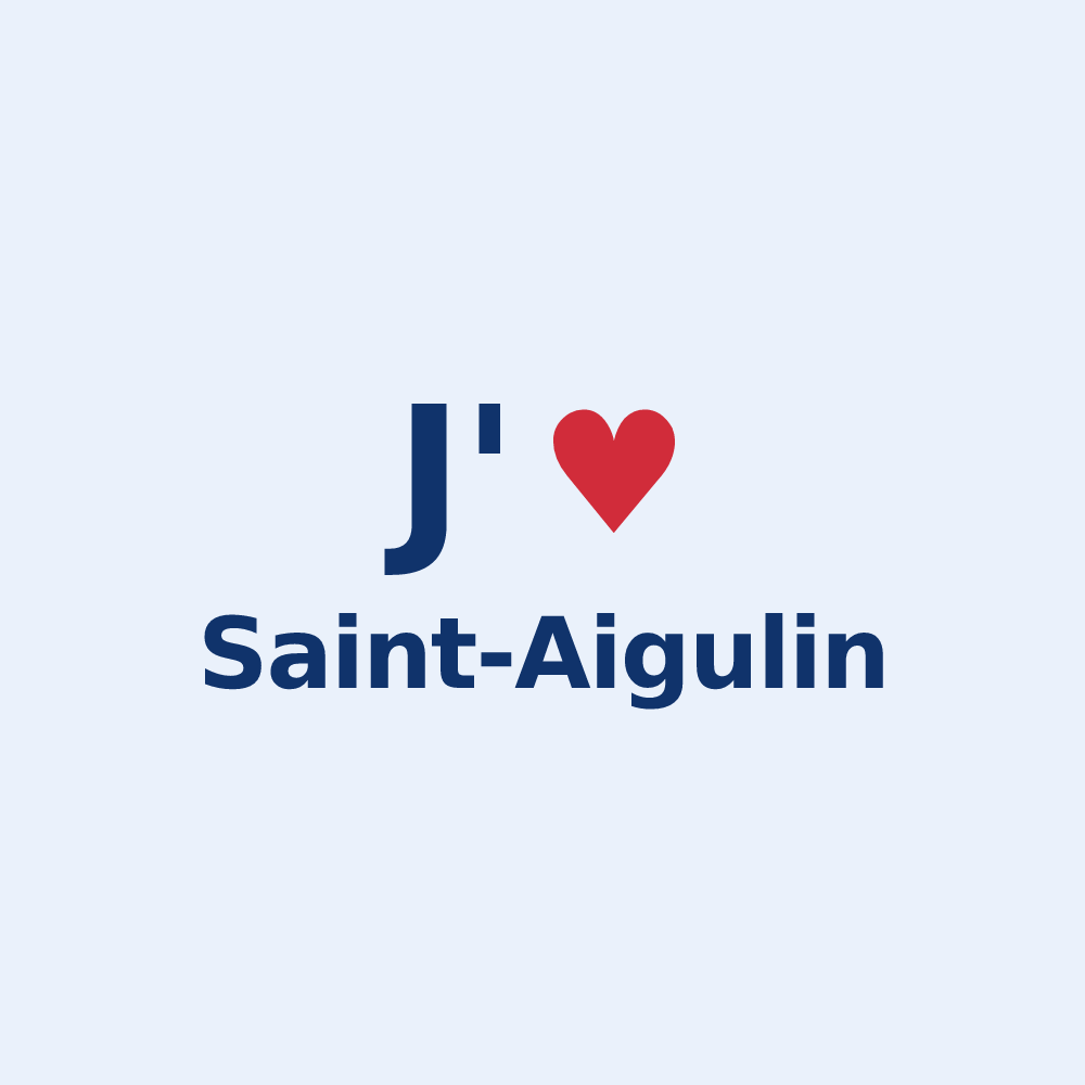 Sticker personnalisé Saint-Aigulin — design J'aime Saint-Aigulin