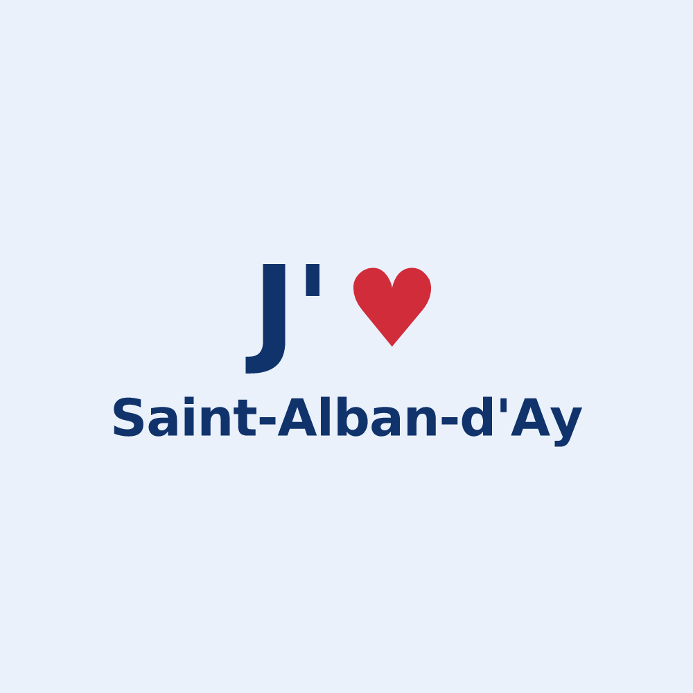 Sticker personnalisé Saint-Alban-d'Ay — design J'aime Saint-Alban-d'Ay