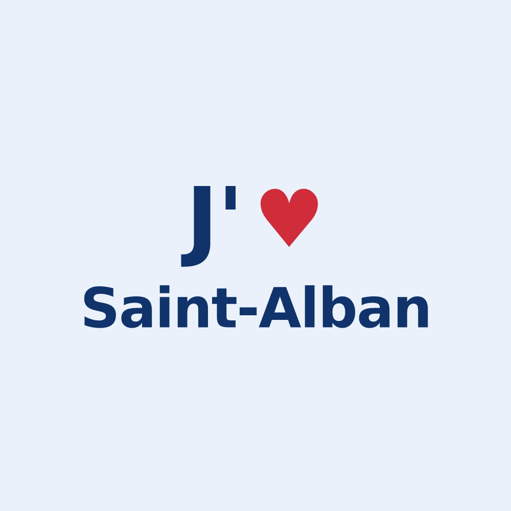 Sticker personnalisé Saint-Alban — design J'aime Saint-Alban
