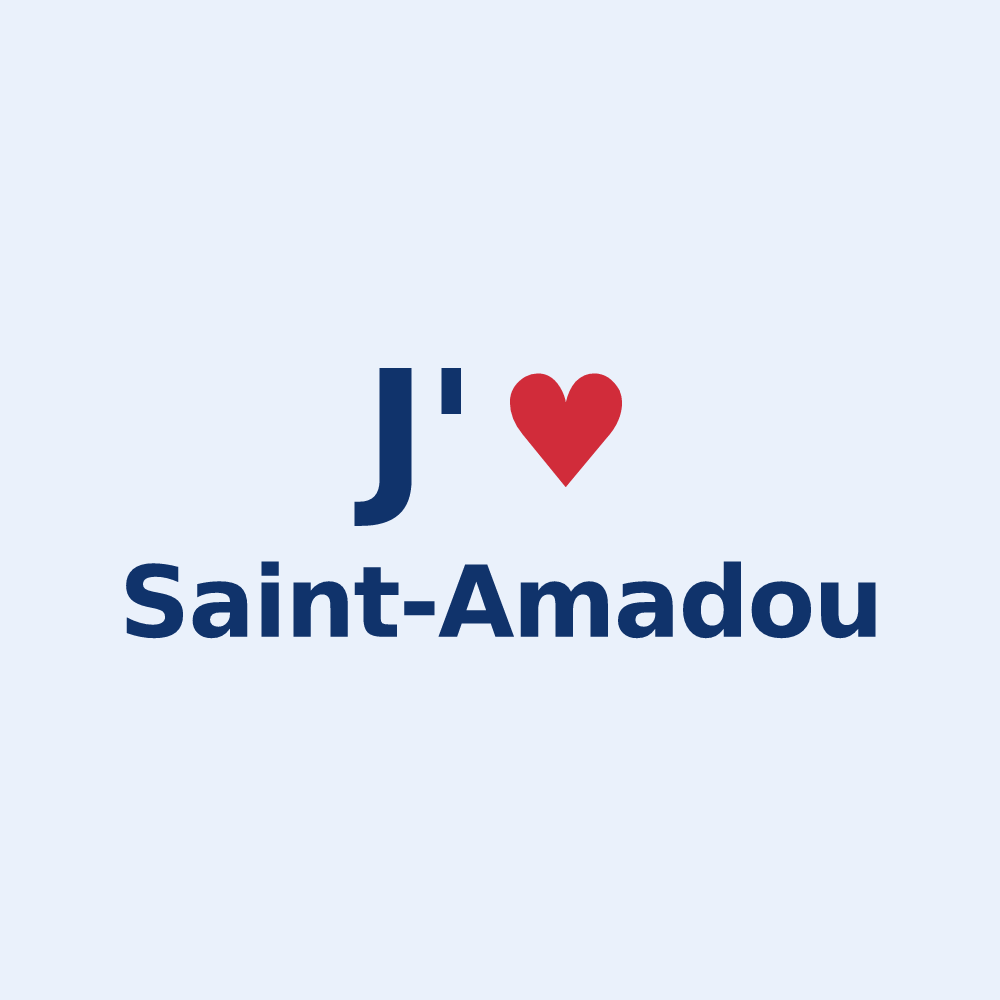 Sticker personnalisé Saint-Amadou — design J'aime Saint-Amadou