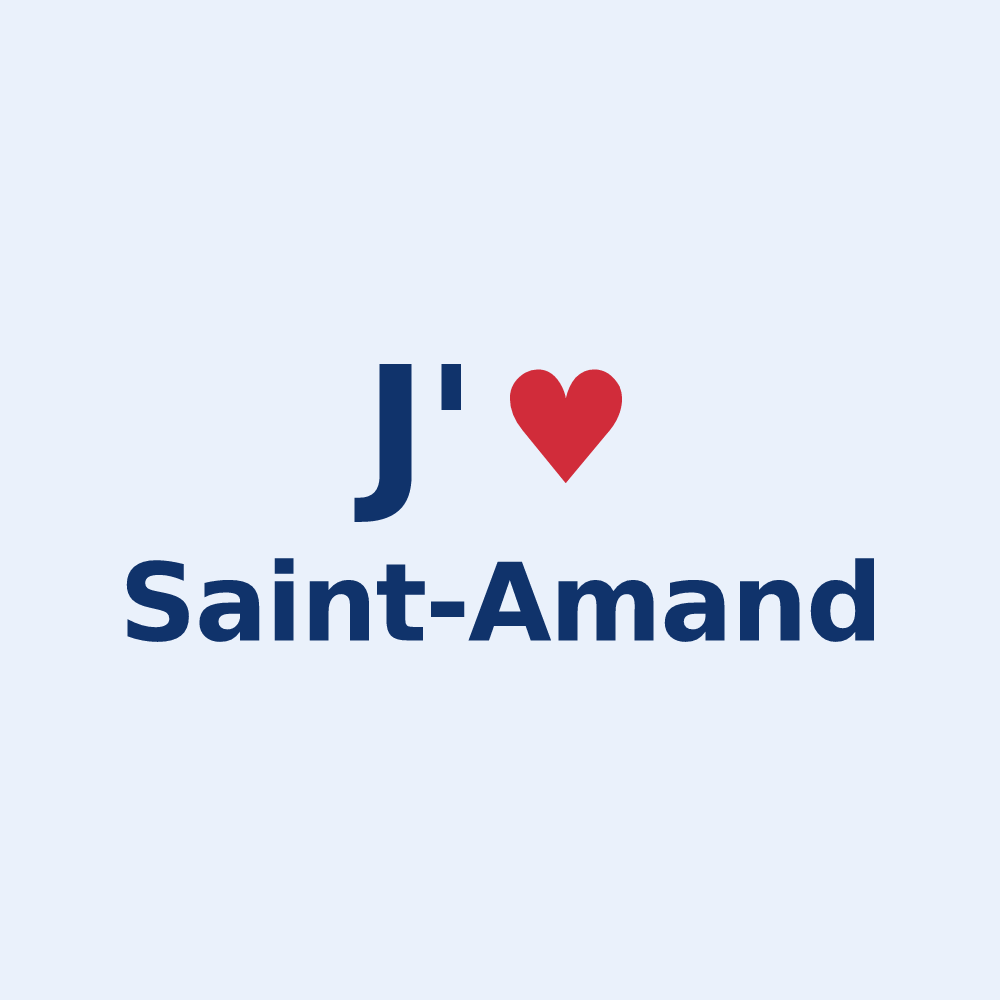 Sticker personnalisé Saint-Amand — design J'aime Saint-Amand