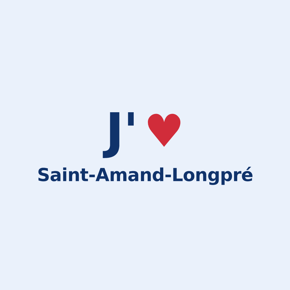 Sticker personnalisé Saint-Amand-Longpré — design J'aime Saint-Amand-Longpré